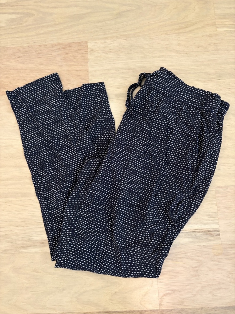 Anthropologie Lilka, Navy Drawstring Polka Dot Jogger Pants, S, EUC